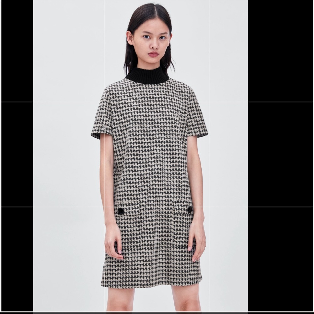 ZARA Dress with knit collar